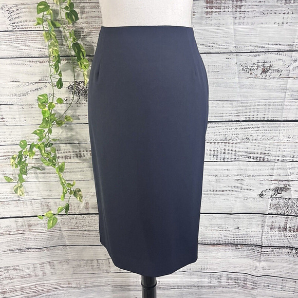 Bill Blass New York Skirt size 6 Navy Blue Pencil Straight Knee Career Suit Slim - Picture 1 of 12